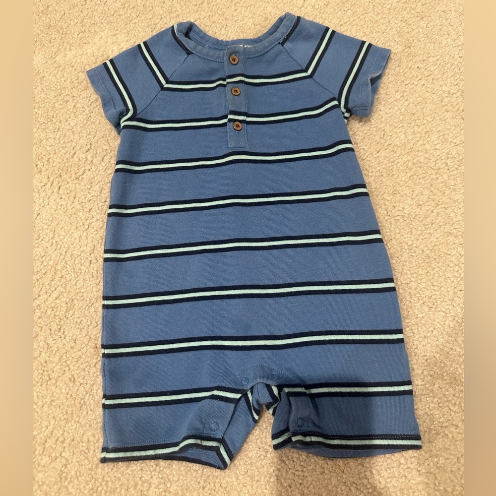 Janie and Jack Blue Striped Romper